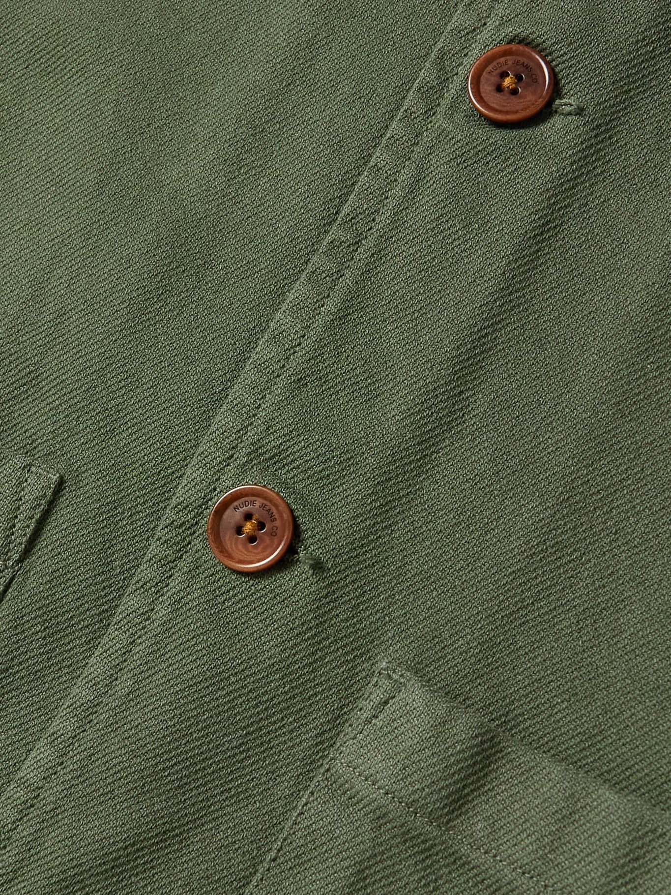 Nudie Jeans - NUDIE JEANS BARNEY ORGANIC COTTON-TWILL JACKET IN GREEN - Rent With Thred