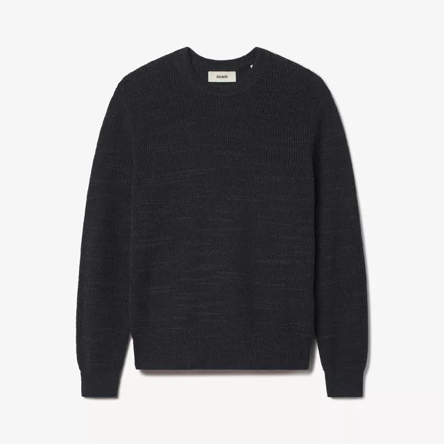 Buck Mason - BUCK MASON SEAFARER COTTON RIB CREW IN MARLED INK - Rent With Thred