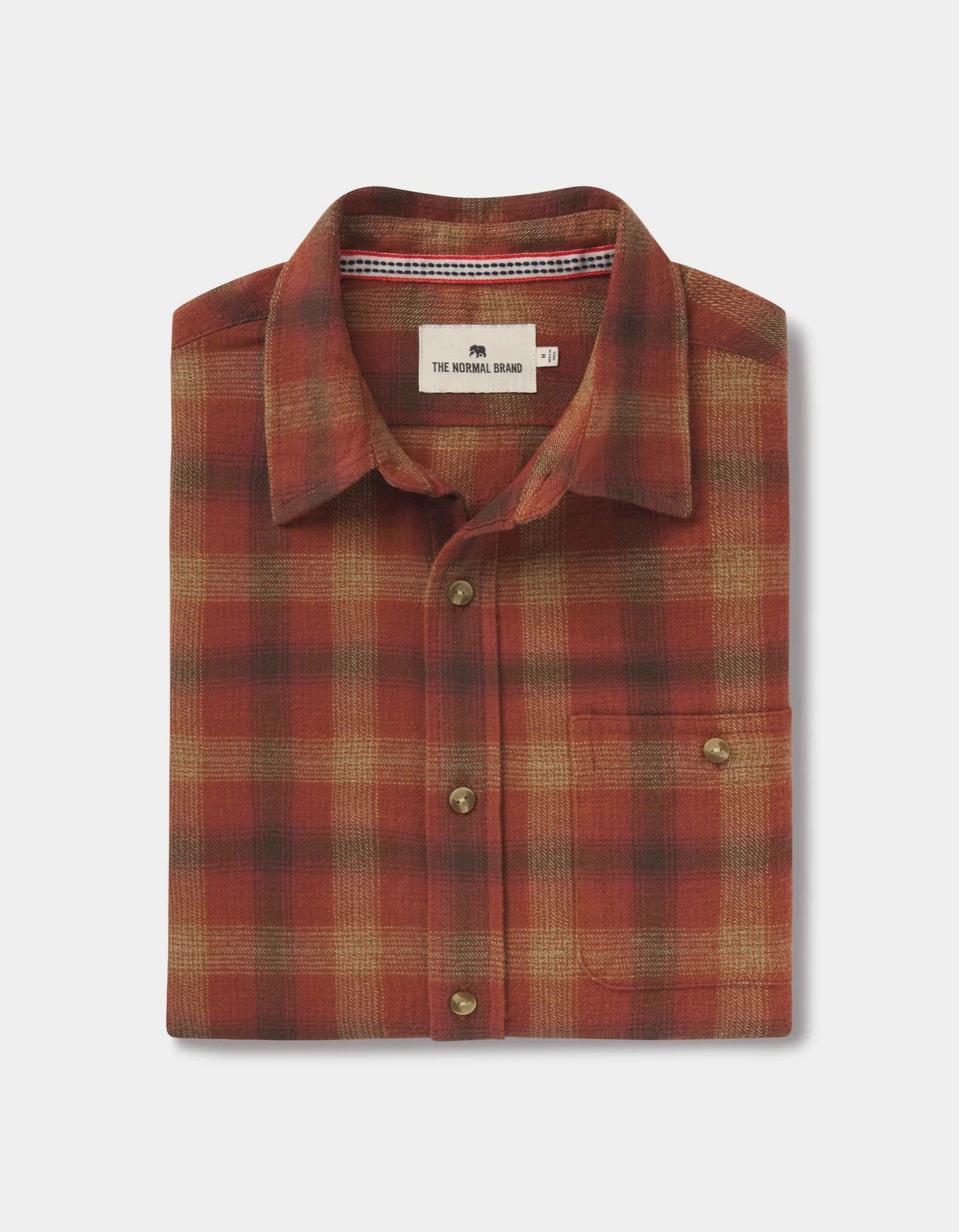 The Normal Brand - THE NORMAL BRAND HUDSON DOUBLE BRUSHED FLANNEL SHIRT IN MAPLE GLAZE PLAID - Rent With Thred