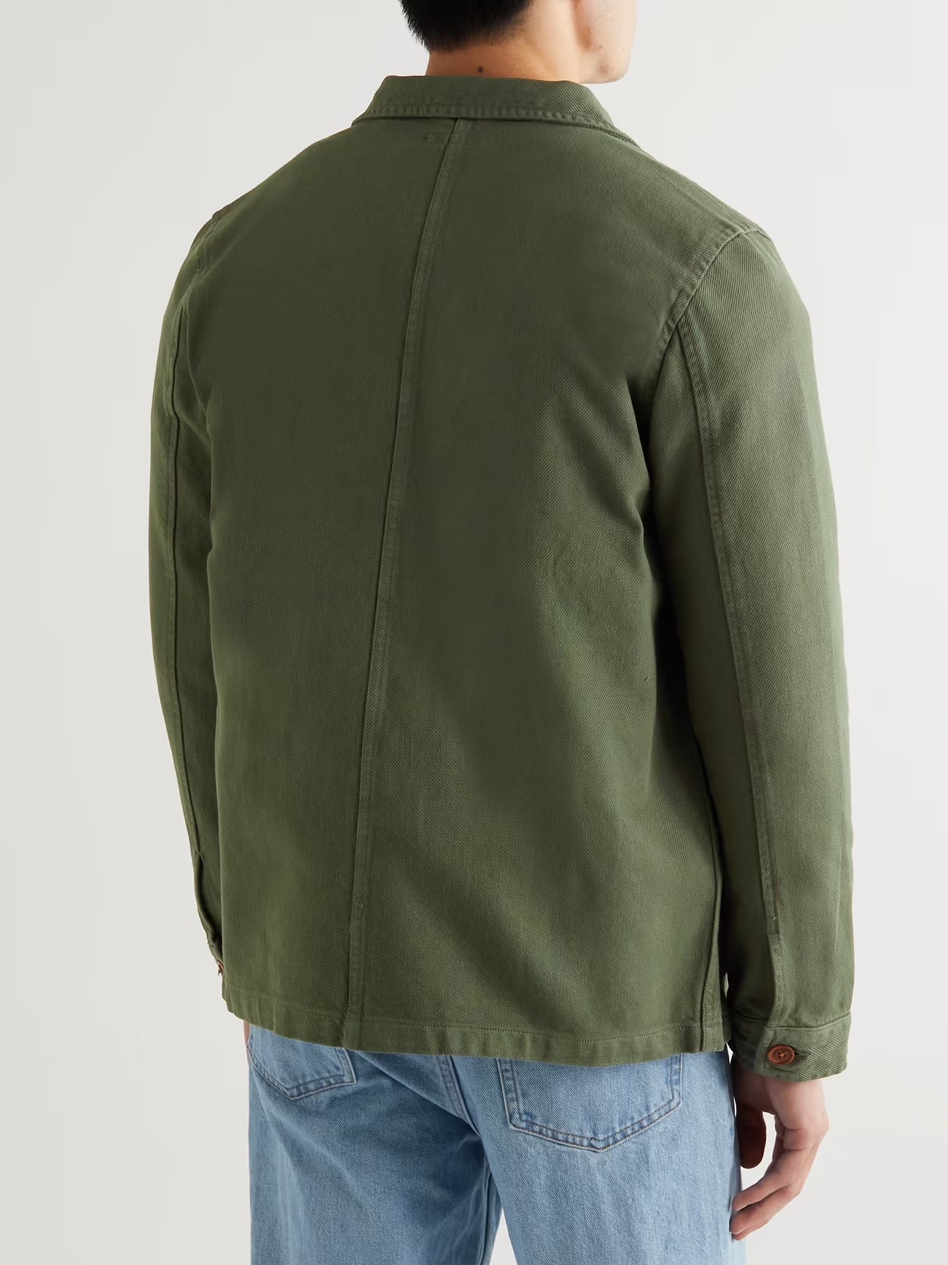 Nudie Jeans - NUDIE JEANS BARNEY ORGANIC COTTON-TWILL JACKET IN GREEN - Rent With Thred