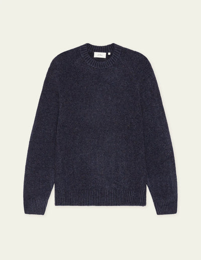 Les Deux Soft Roundneck Knit In Dark Navy Blue