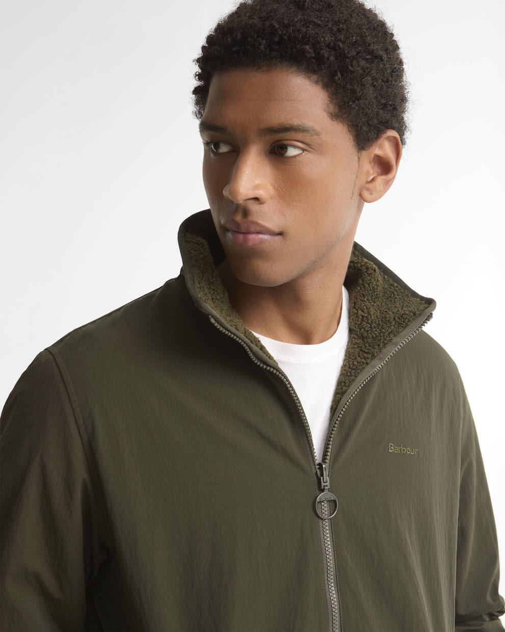 BARBOUR REVERSIBLE FLEECE JACKET IN SAGE