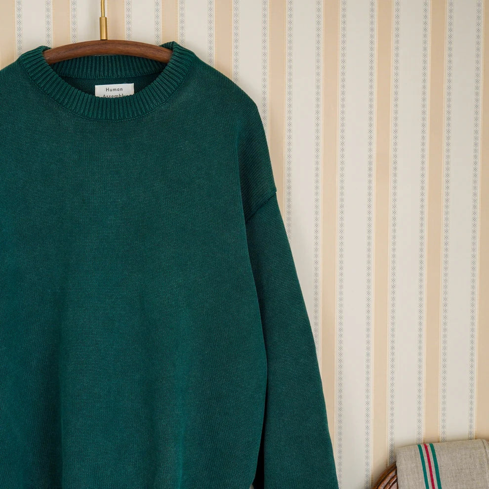 Human Assembly - HUMAN ASSEMBLY Nº 812 CREWNECK SWEATER IN GREEN - Rent With Thred
