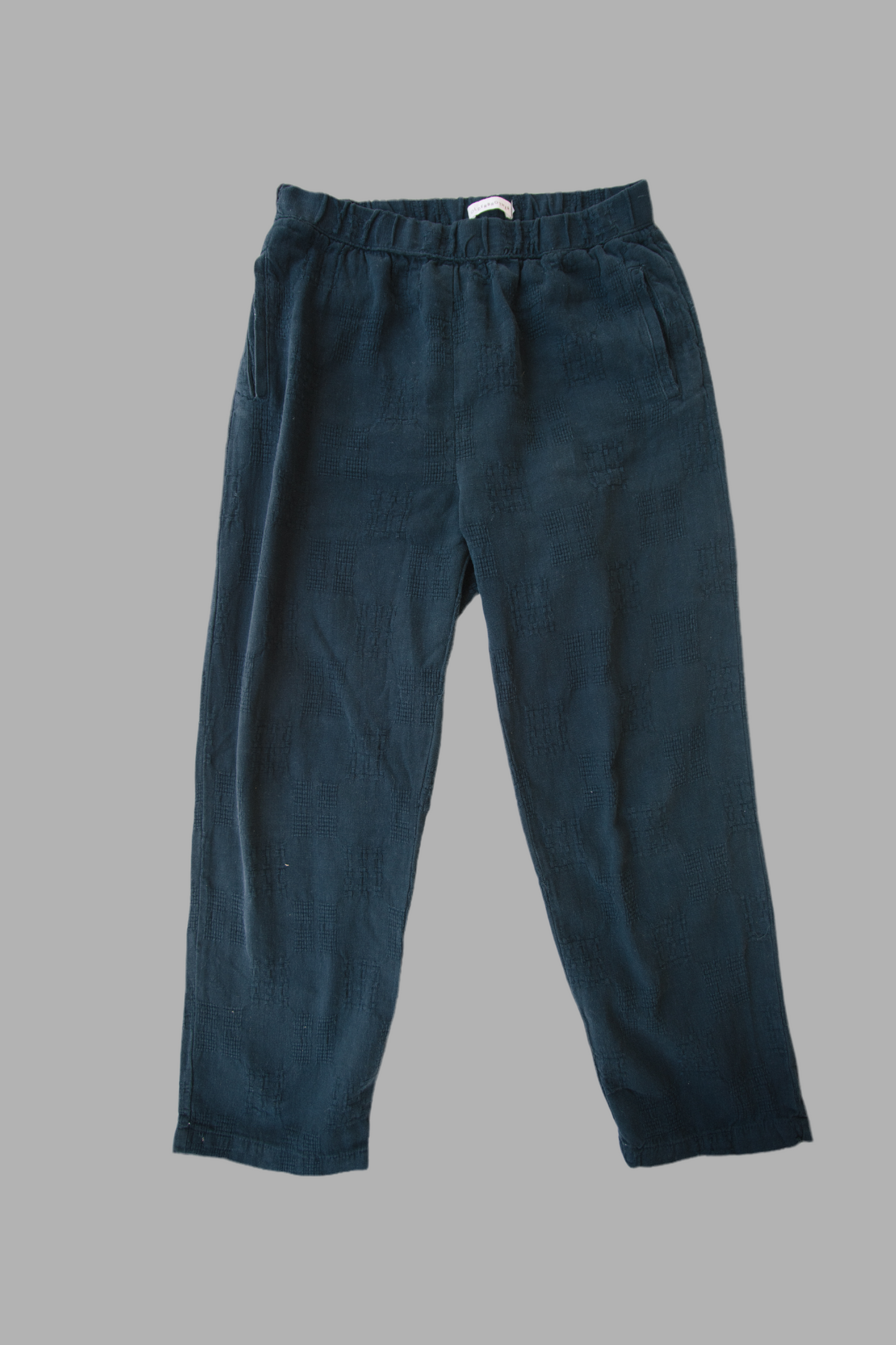 OLDERBROTHER LINEN PATTERN PANT IN DARK INDIGO