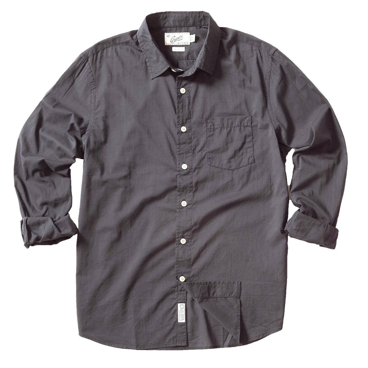 GRAYERS PORTOFINO POPLIN SHIRT IN FORGED IRON