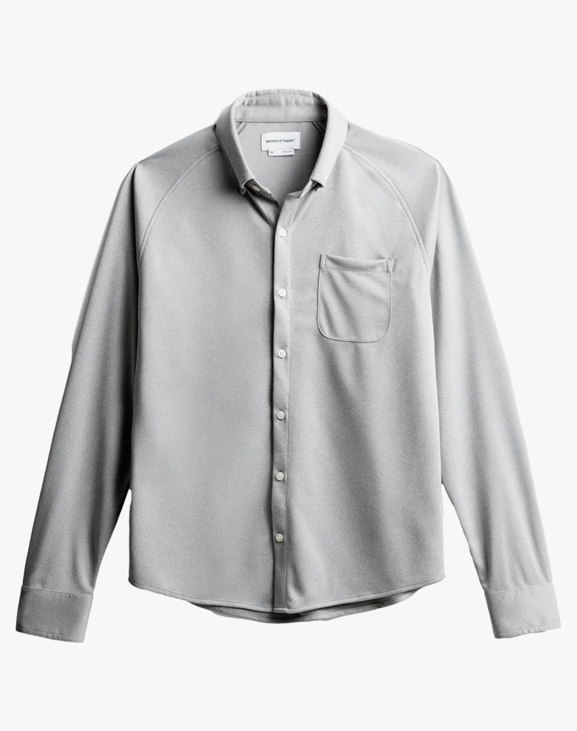 Ministry of Supply - MINISTRY OF SUPPLY APOLLO RAGLAN SPORT SHIRT IN GREY WHITE - Rent With Thred