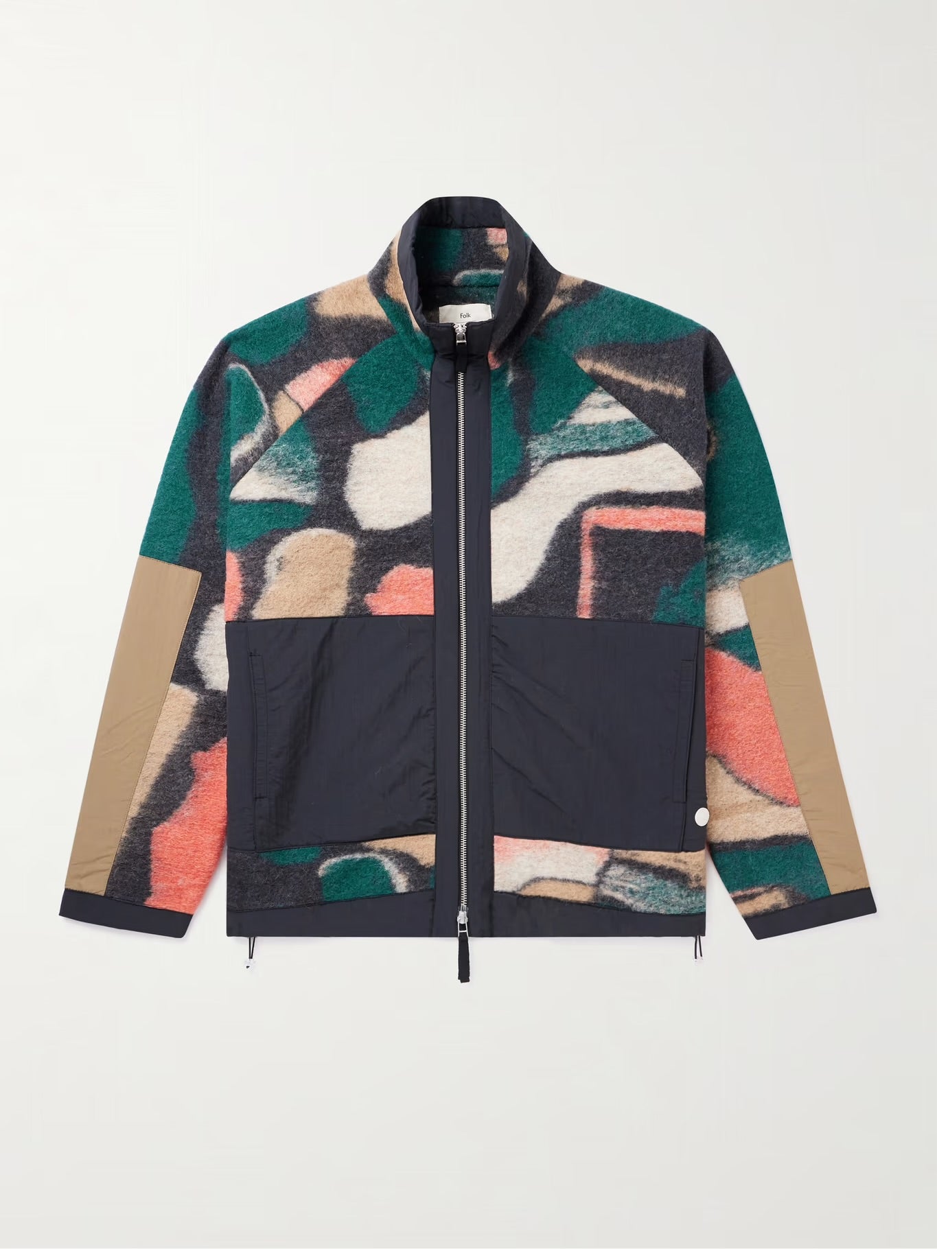 Folk - FOLK + TOM HAMMICK SIGNAL SHELL-TRIMMED WOOL-BLEND JACKET IN BLACK - Rent With Thred
