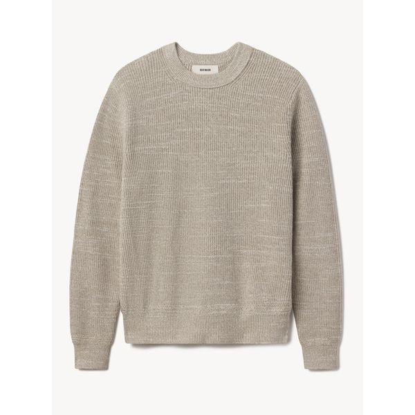 Buck Mason - BUCK MASON SEAFARER COTTON RIB CREW IN MARLED FEATHER - Rent With Thred