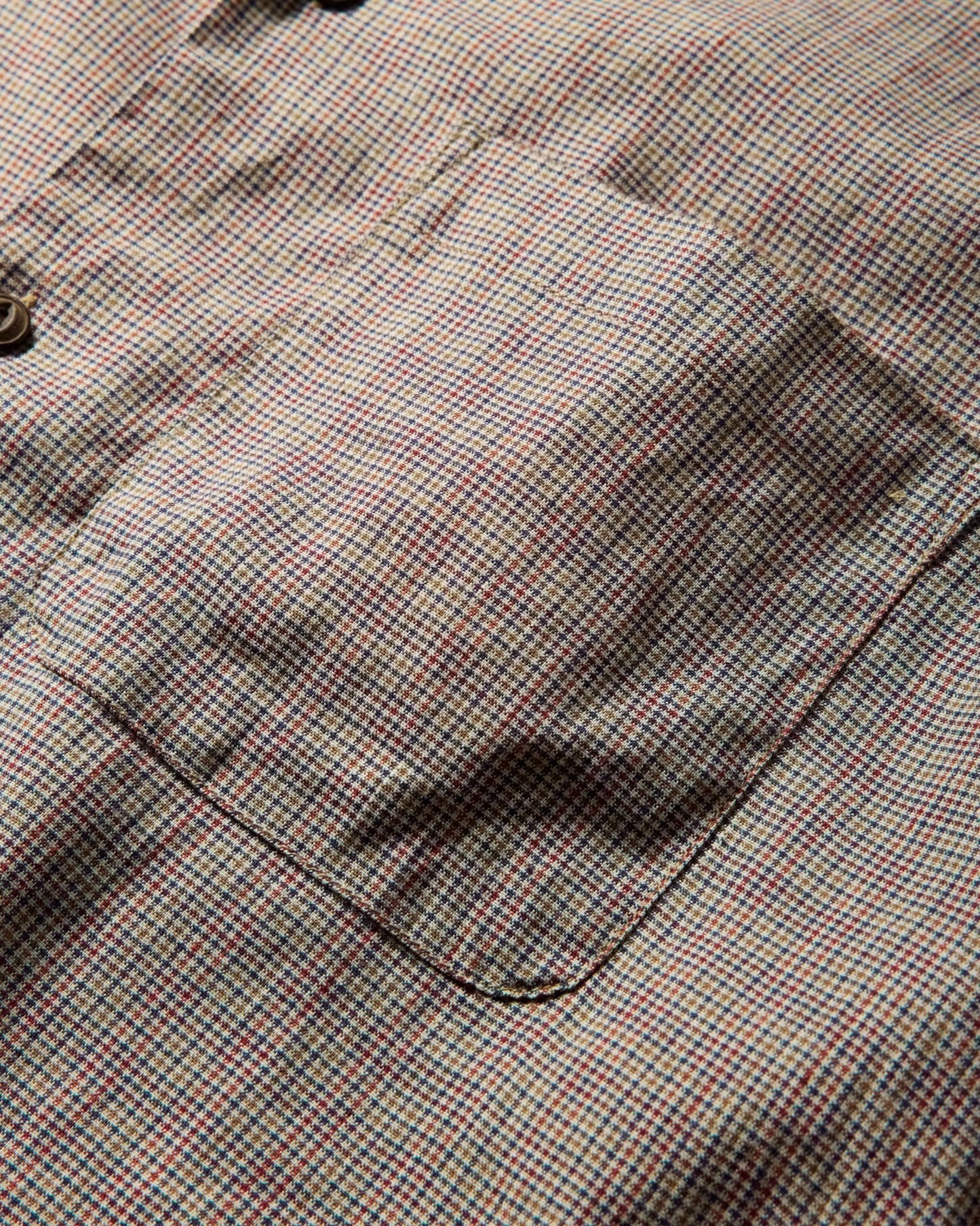 FAHERTY SS BREEZE CAMP SHIRT IN BURGUNDY WOOD CHECK