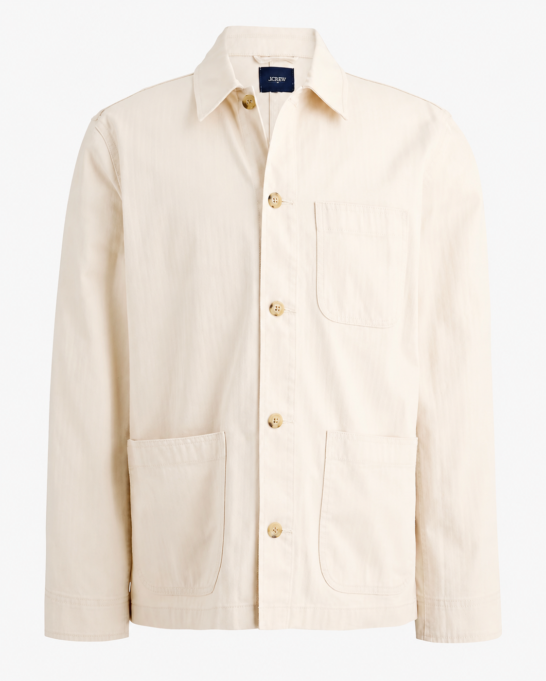 J CREW HERRINGBONE CHORE JACKET IN ECRU