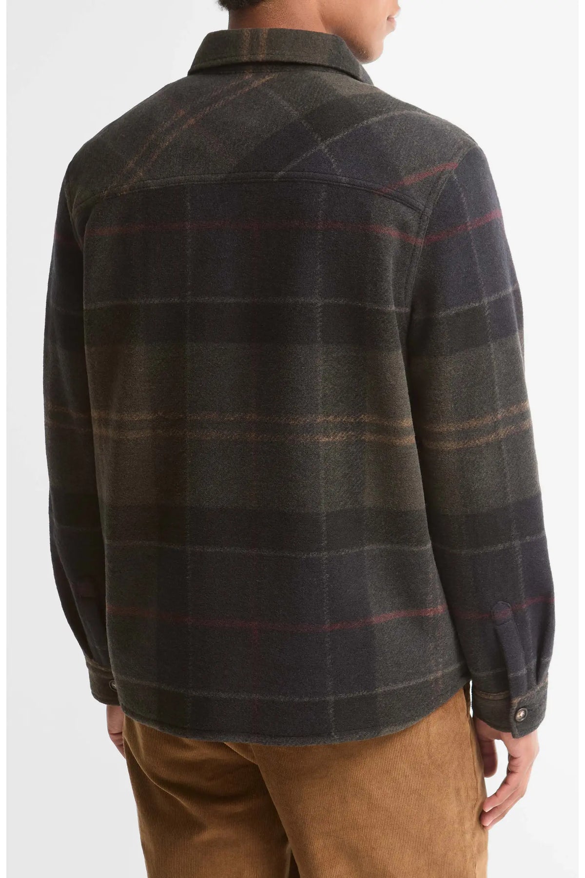 BARBOUR WOODLANE BRUSHED CHECK OVERSHIRT IN SHADOW CLASSIC TARTAN