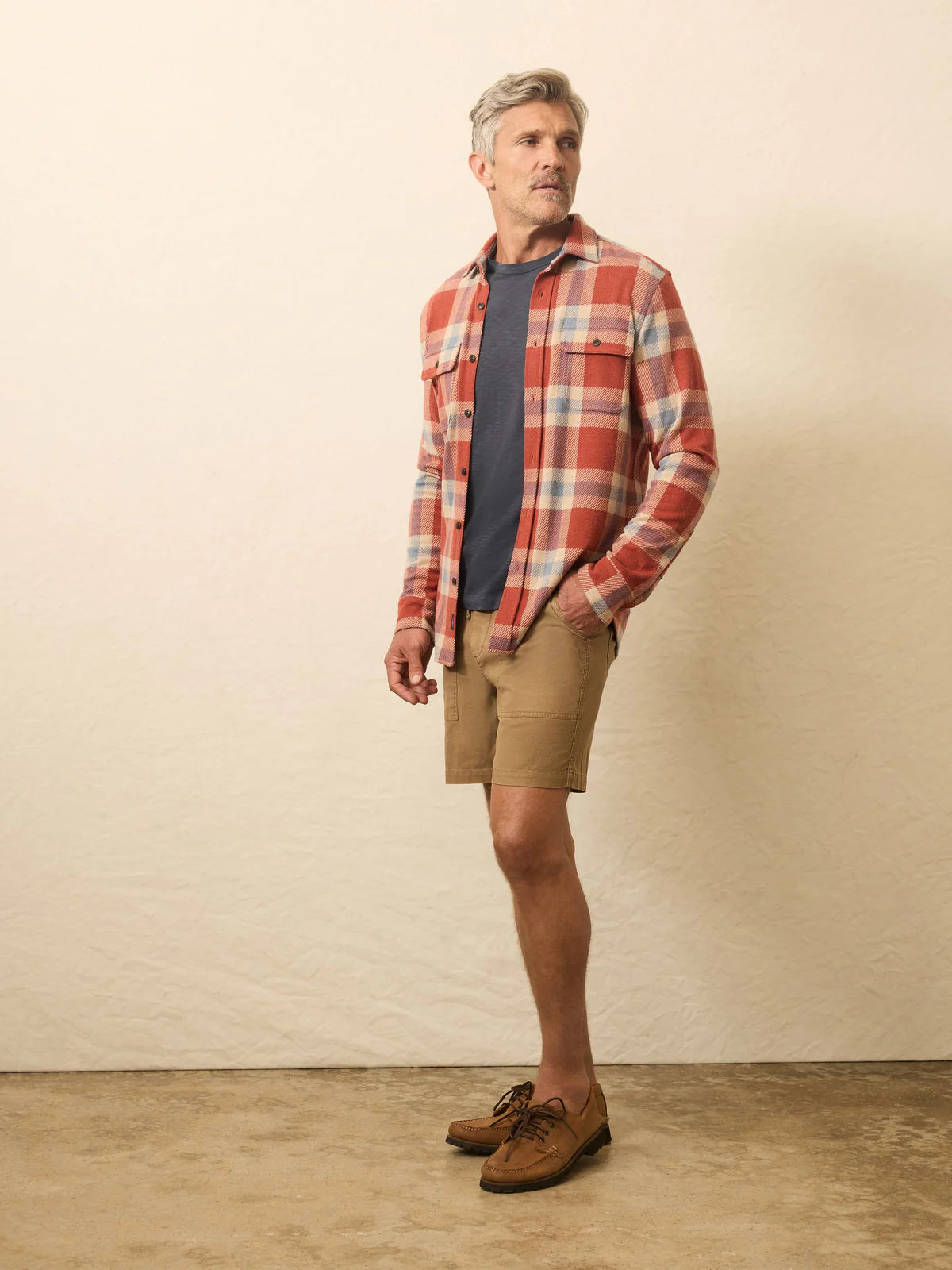 FAHERTY LEGEND SWEATER SHIRT IN COPPER FALLS PLAID