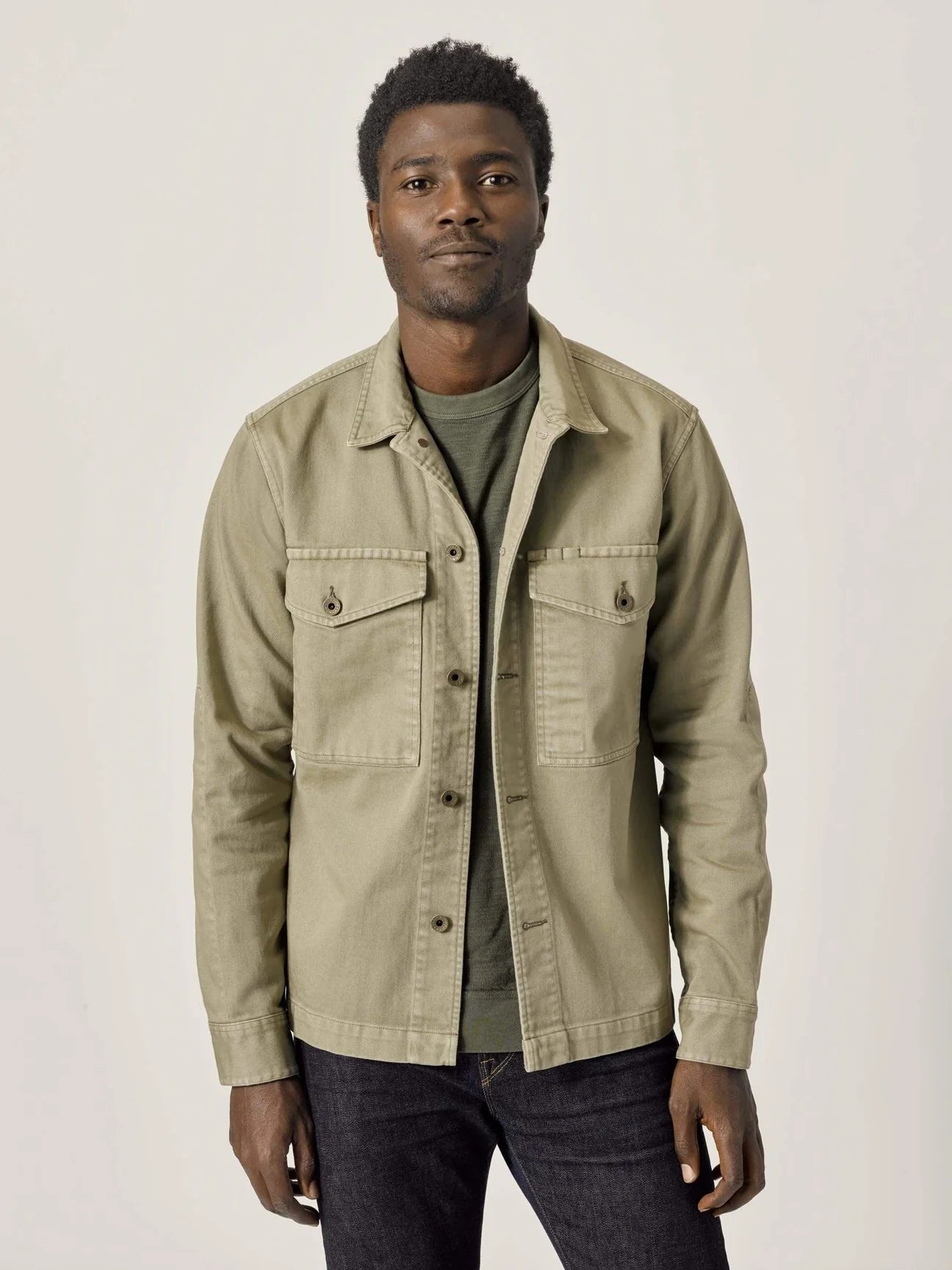 Buck Mason - BUCK MASON TWILL FIELD JACKET IN FADED FATIGUE BUNKER - Rent With Thred