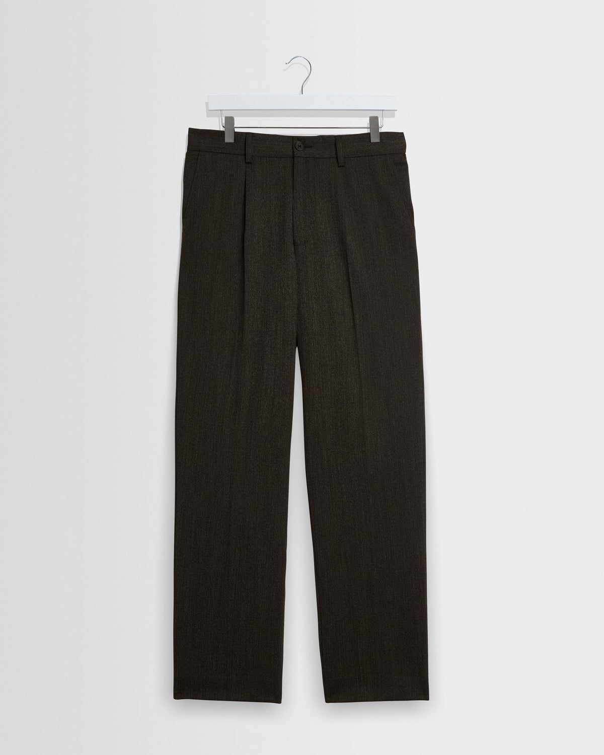 WAX LONDON AUBYN TWO TONE WOOL BLEND TROUSER IN BROWN