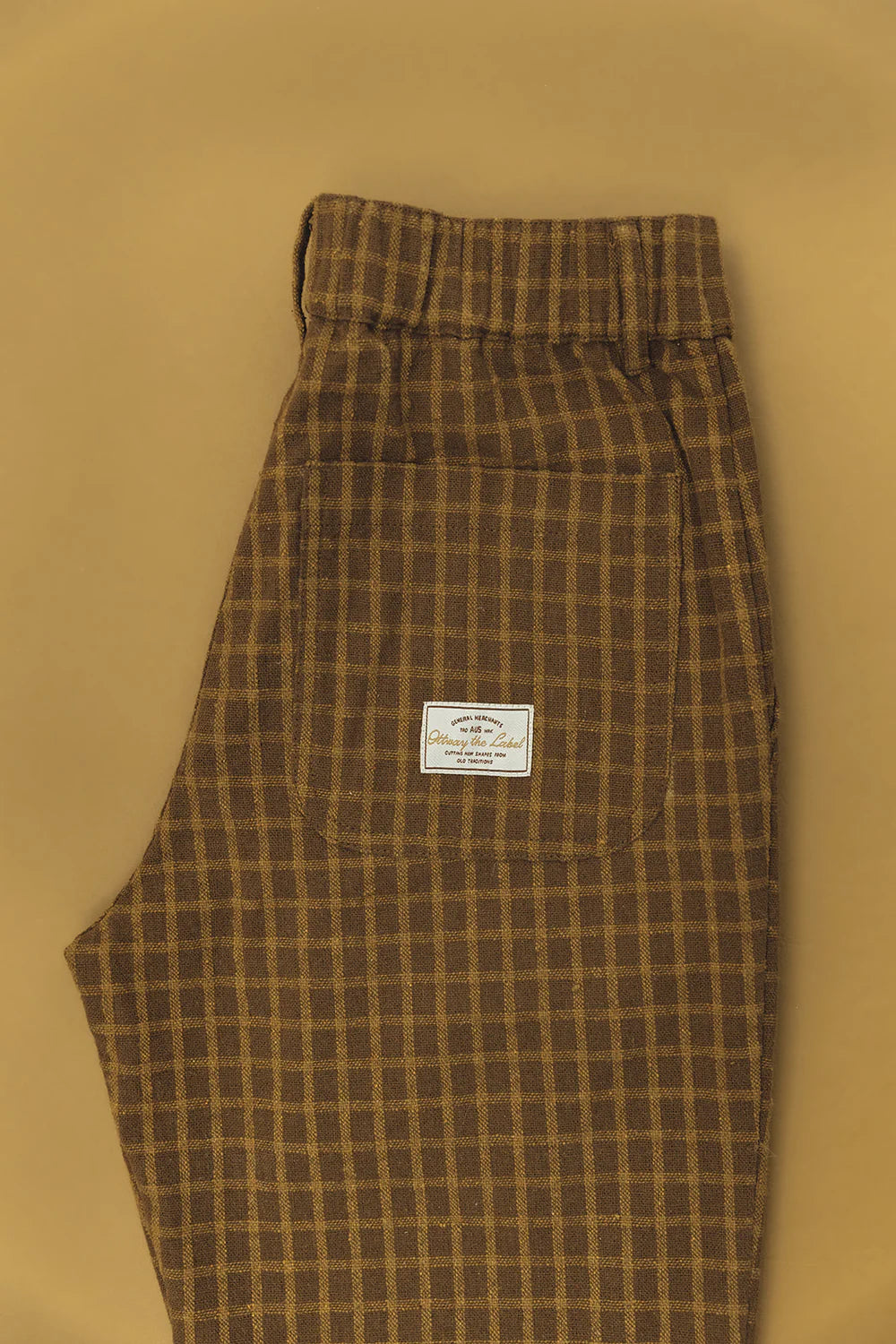 Ottway the Label - OTTWAY KORA PANTS IN BROWN CHECKED - Rent With Thred