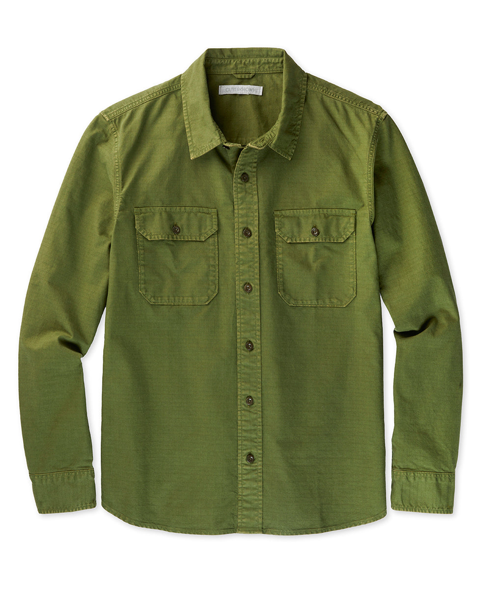 Outerknown - OUTERKNOWN THE UTILITARIAN SHIRT IN OLIVE DRAB - Rent With Thred