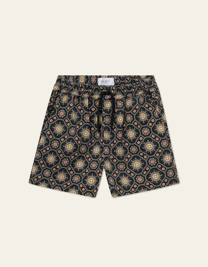 Les Deux - LES DEUX TAPESTRY SHORTS IN BLACK SURPLUS GREEN - Rent With Thred