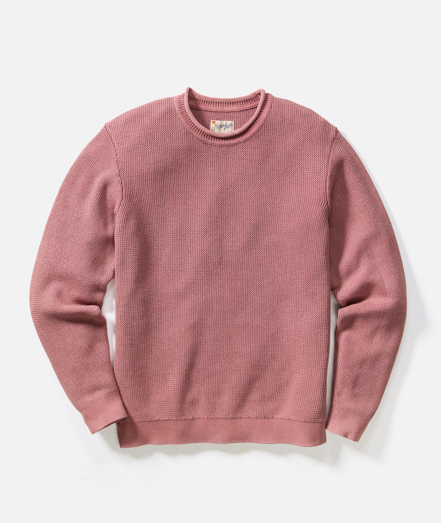 MARINE LAYER NOAH ROLL NECK SWEATER IN WITHERED ROSE