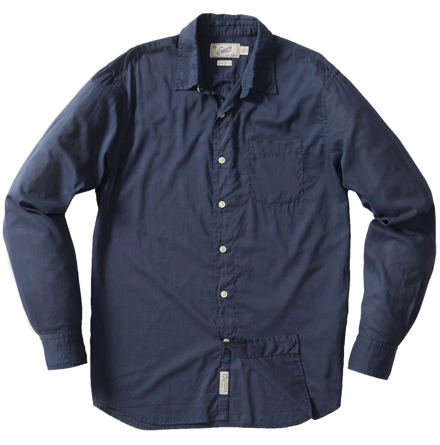 Grayers - GRAYERS PORTOFINO POPLIN SHIRT IN NAVY - Rent With Thred