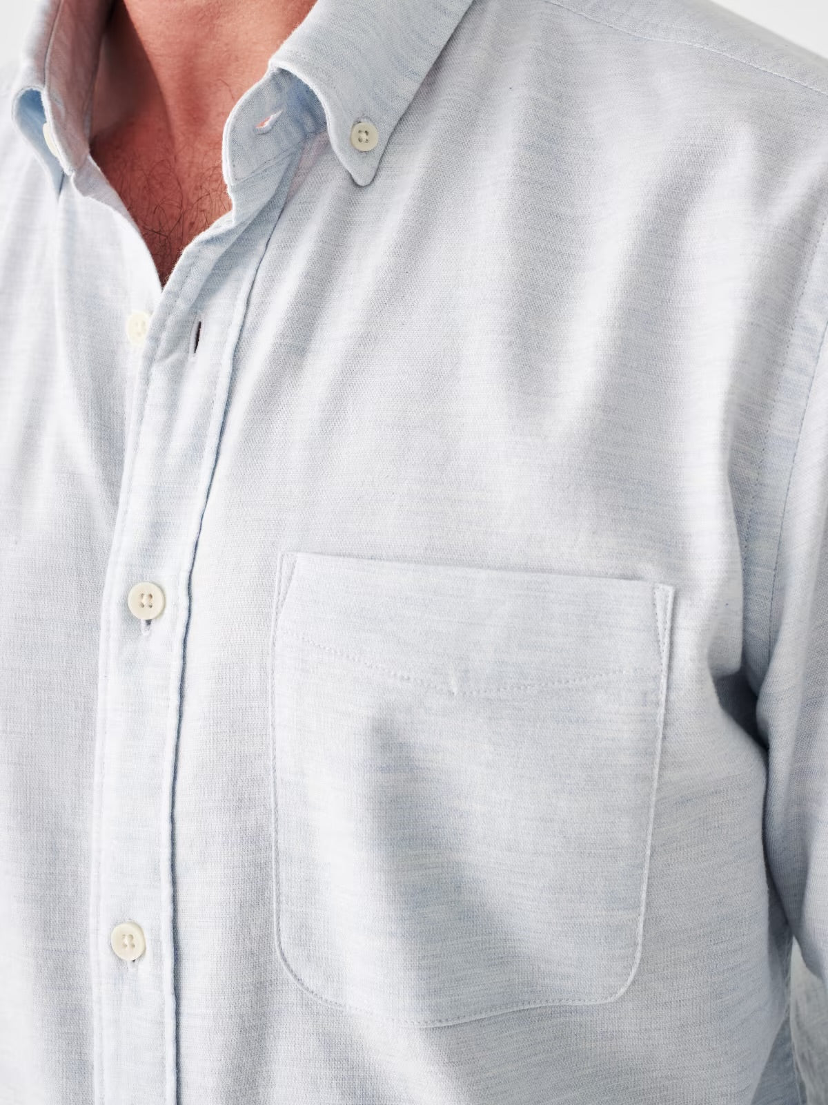 Faherty - FAHERTY STRETCH OXFORD SHIRT IN BLUE HEATHER - Rent With Thred