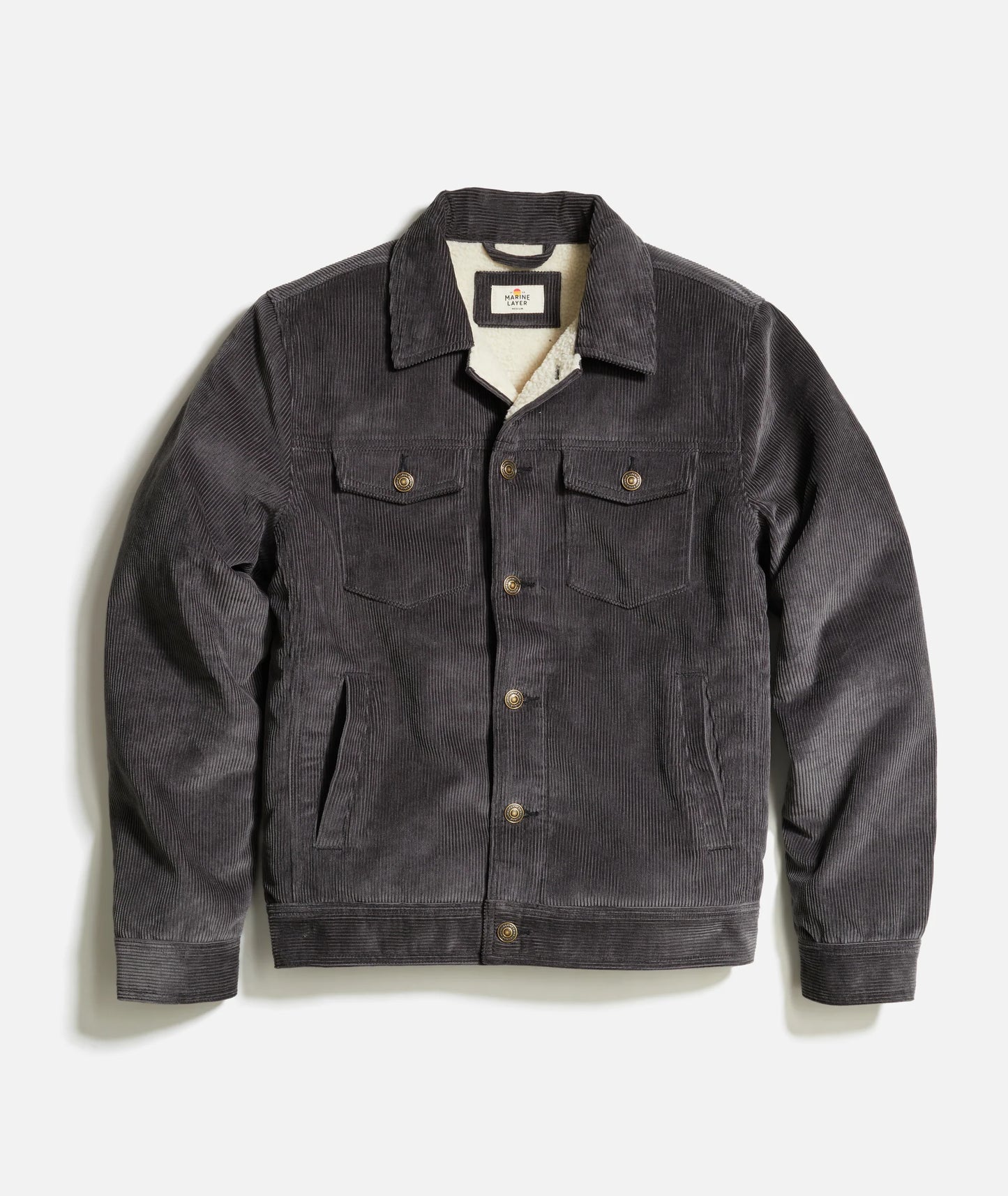 Marine Layer - MARINE LAYER BOISE CORDUROY TRUCKER IN FADED BLACK - Rent With Thred