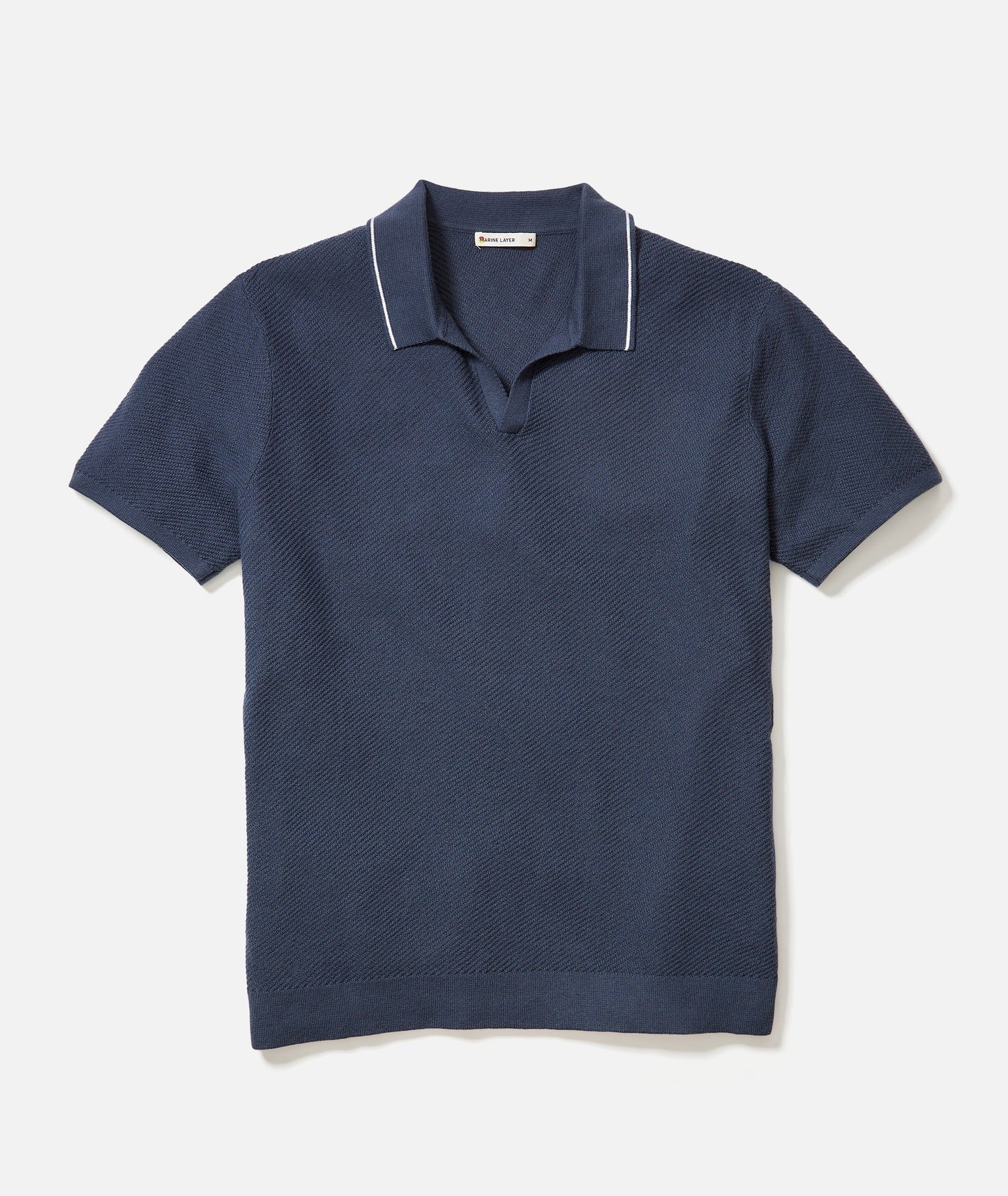 MARINE LAYER GREYSON SWEATER POLO IN INDIA INK