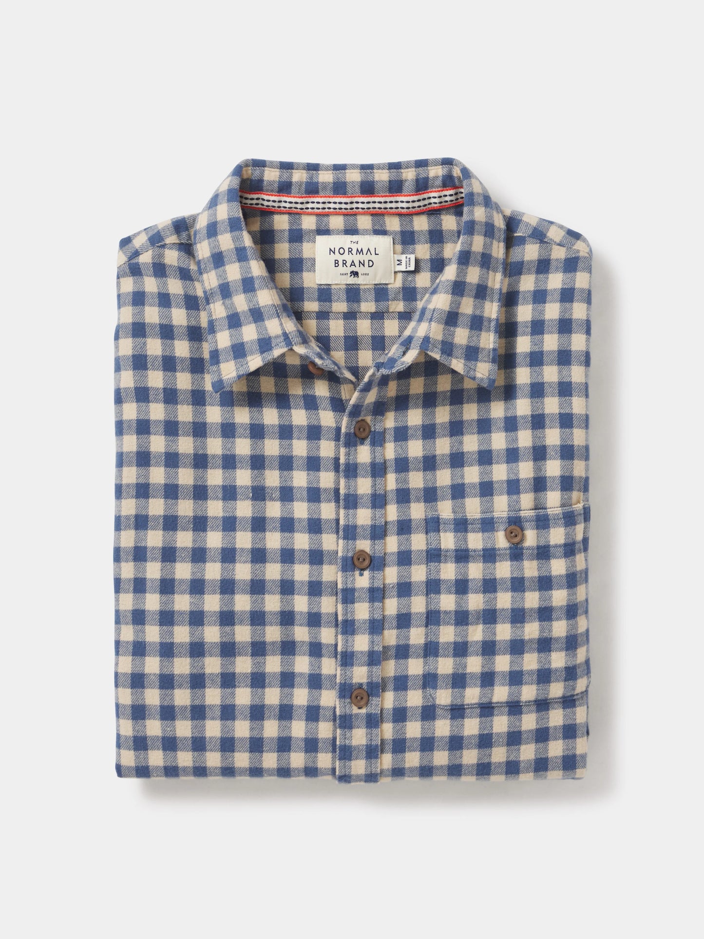 The Normal Brand - THE NORMAL BRAND HUDSON DOUBLE BRUSHED FLANNEL SHIRT IN KHAKI PLAID - Rent With Thred