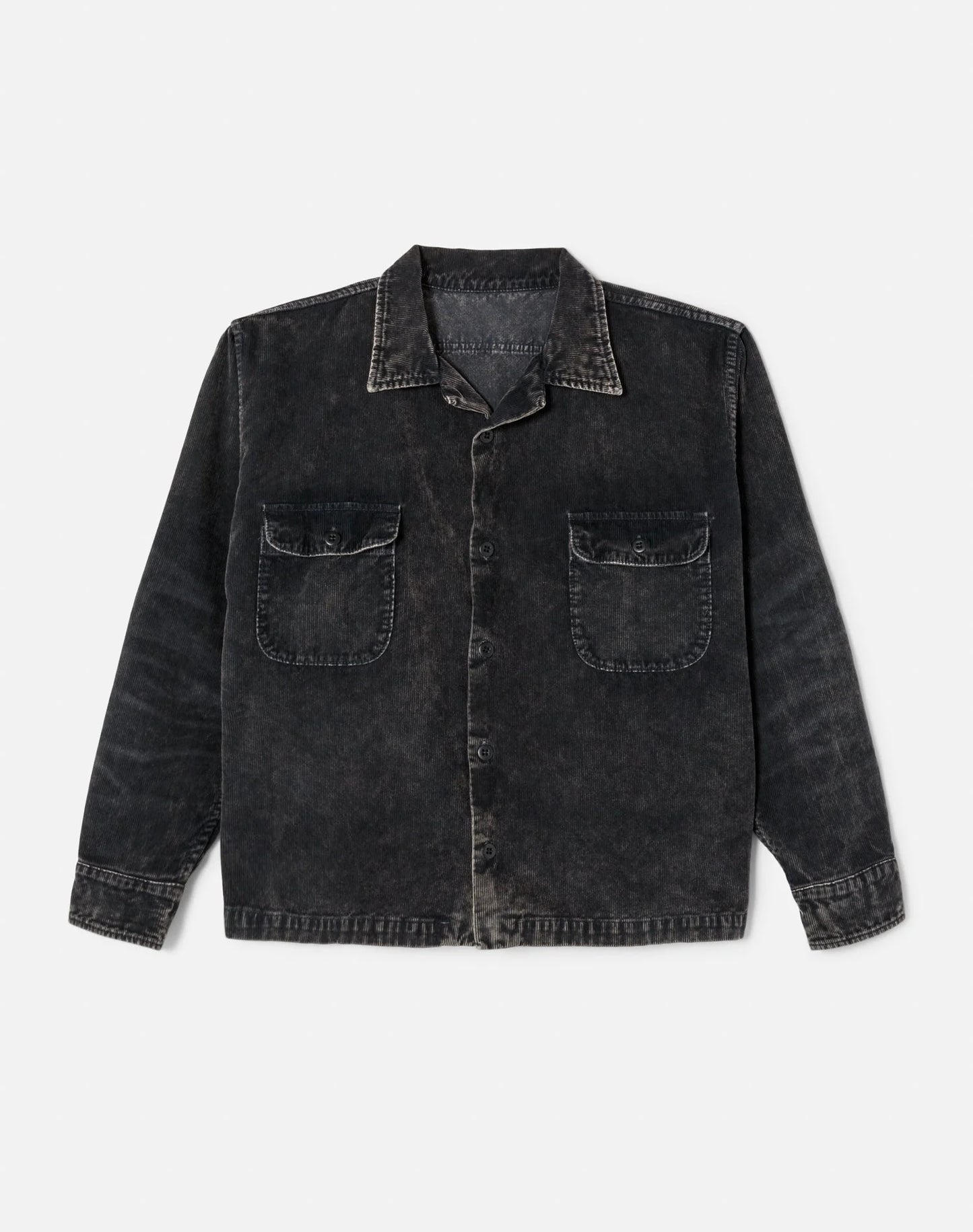 RE/DONE - RE/DONE 1950s CORDUROY PLAID STRAIGHT BOTTOM SHIRT IN CHARCOAL AND ASH - Rent With Thred