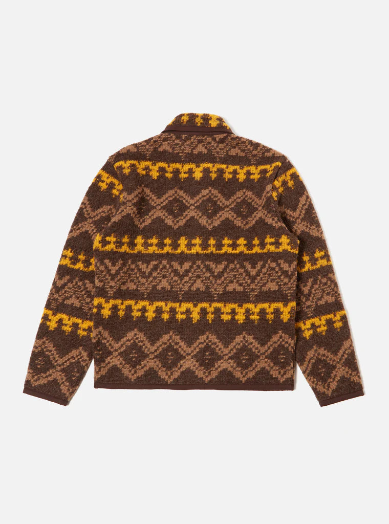UNIVERSAL WORKS LANCASTER JACKET IN BROWN RUG FLEECE