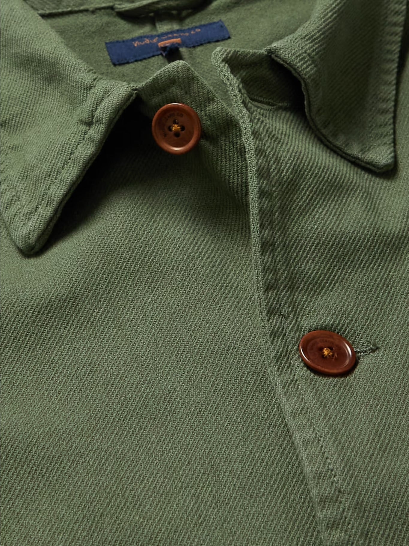 Nudie Jeans - NUDIE JEANS BARNEY ORGANIC COTTON-TWILL JACKET IN GREEN - Rent With Thred