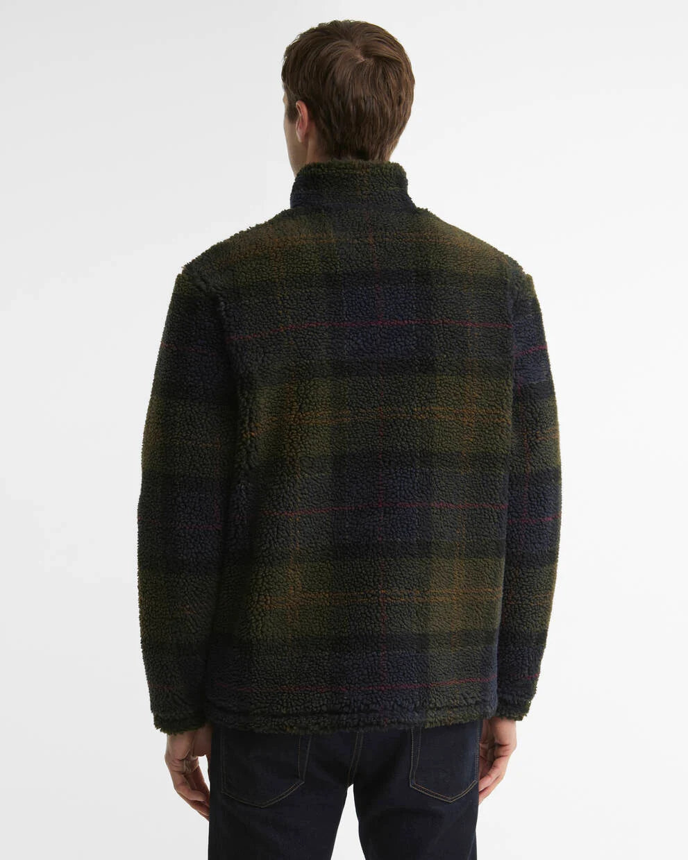 BARBOUR TARTAN SHERPA FLEECE JACKET IN SHADOW CLASSIC TARTAN