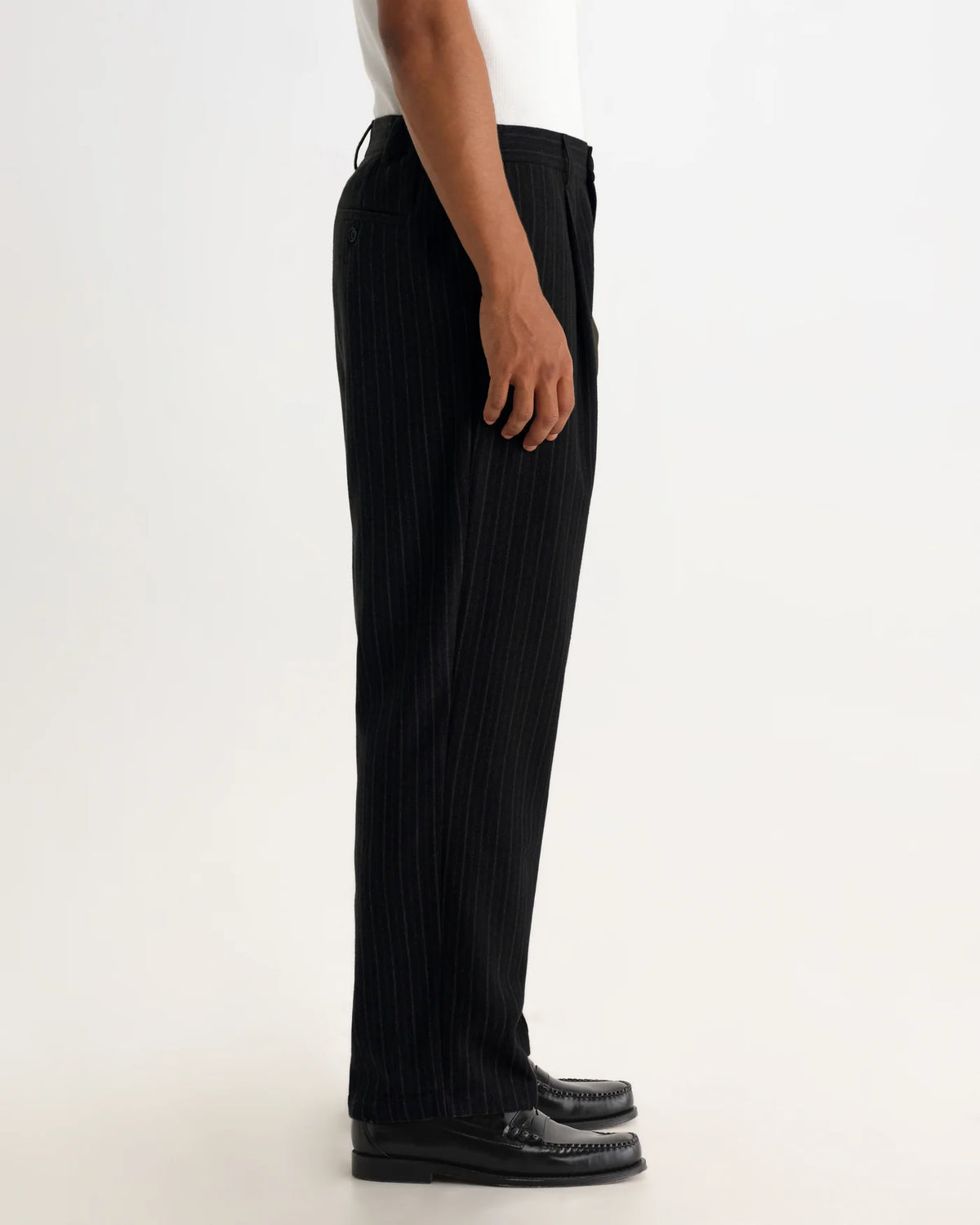WAX LONDON MALHAM LINEN TROUSER IN FLANNEL STRIPE