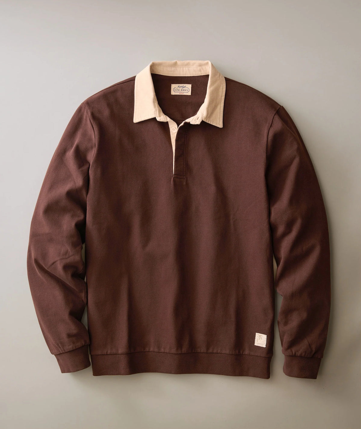 MARINE LAYER LUXE JERSEY RUGBY POLO IN JAVA