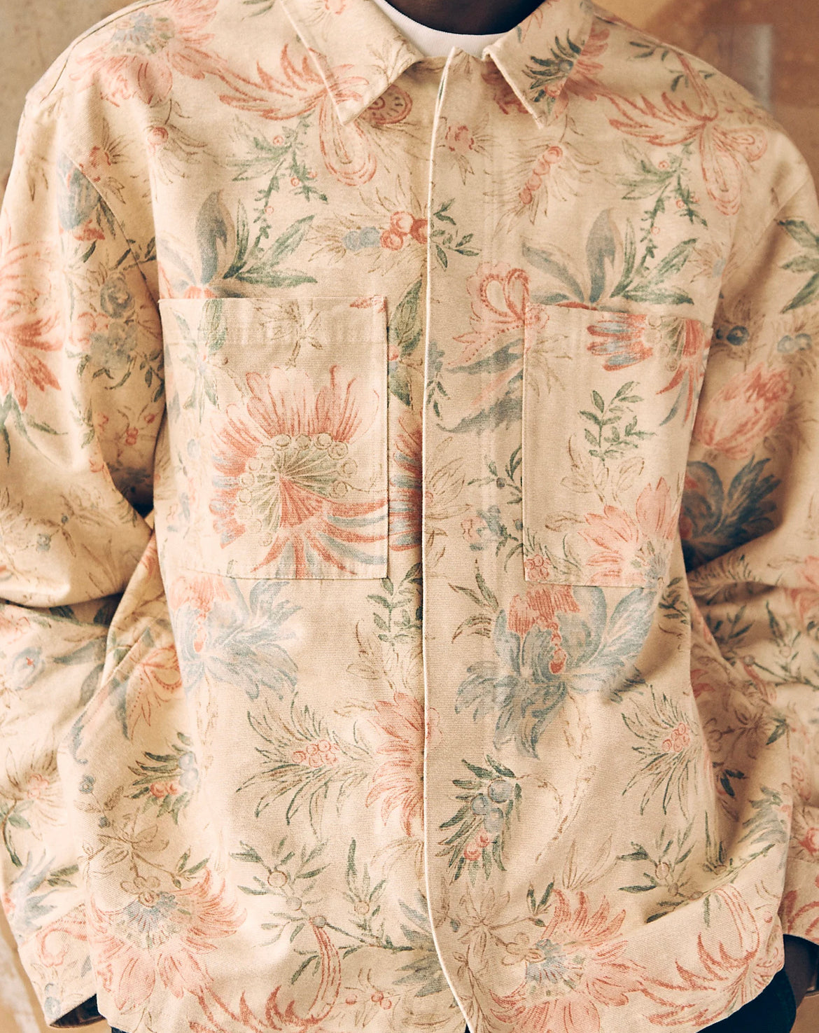 MADEWELL CANVAS BOXY SHIRT-JACKET IN FLORAL