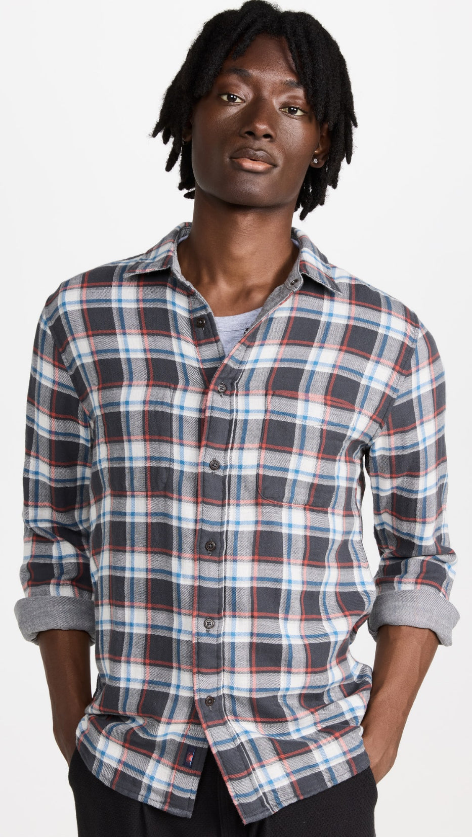 Faherty - FAHERTY REVERSIBLE SHIRT IN SKULL ROCK PLAID - Rent With Thred