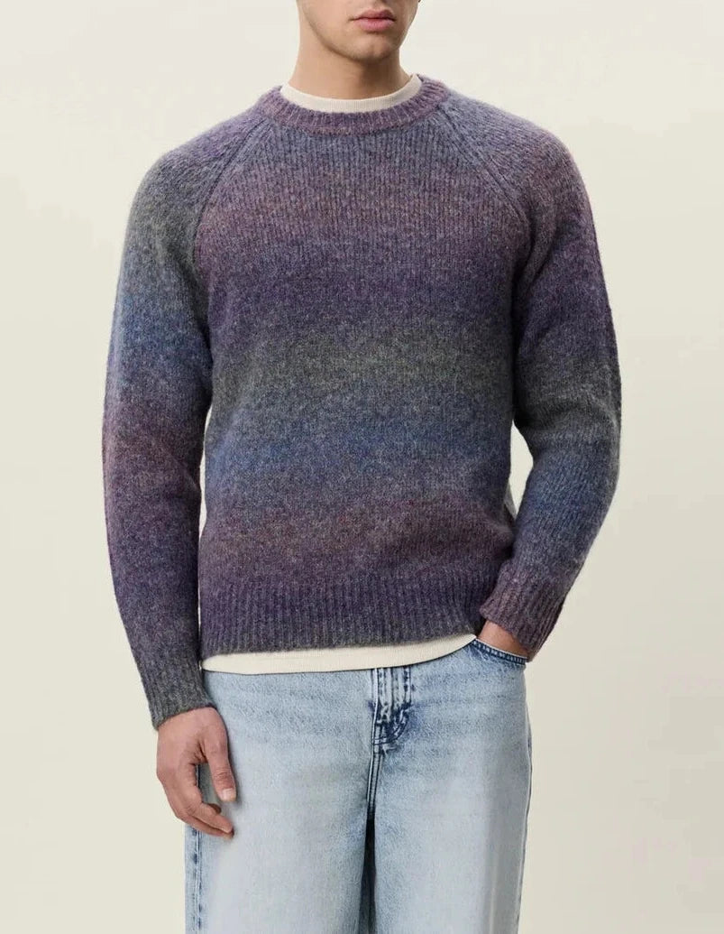 Les Deux Gradient Roundneck Knit In Spiced Plum Purple - Rent with Thred