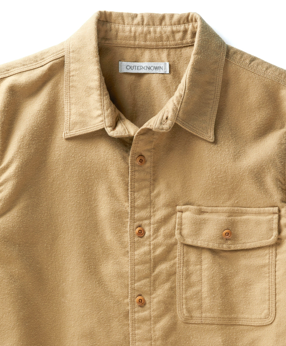 Outerknown - OUTERKNOWN TERRA NOVA MOLESKIN SHIRT IN DRIFTWOOD - Rent With Thred