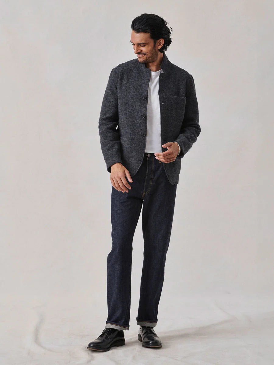 Buck Mason - BUCK MASON FELTED CHORE COAT IN CHARCOAL - Rent With Thred