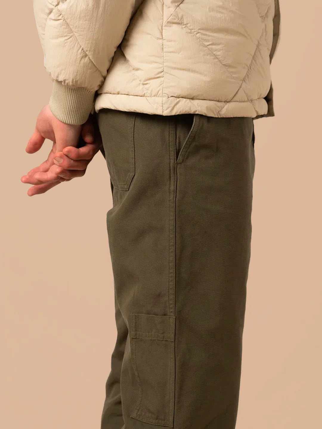 KESTIN ABERLOUR PANT IN OLIVE COTTON CANVAS