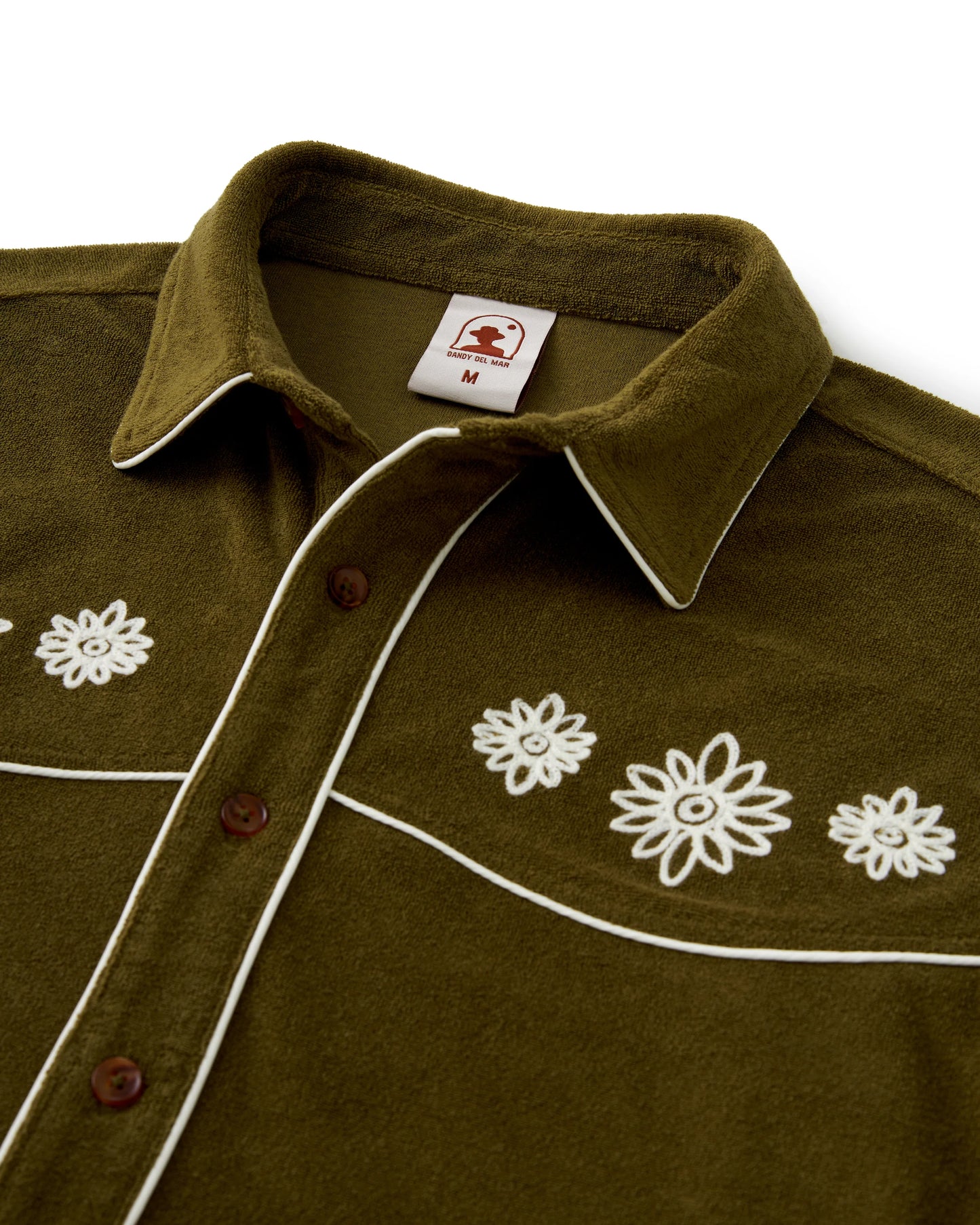 Dandy Del Mar - DANDY DEL MAR THE GAUCHO TERRY CLOTH SHIRT IN ARBEQUINA - Rent With Thred