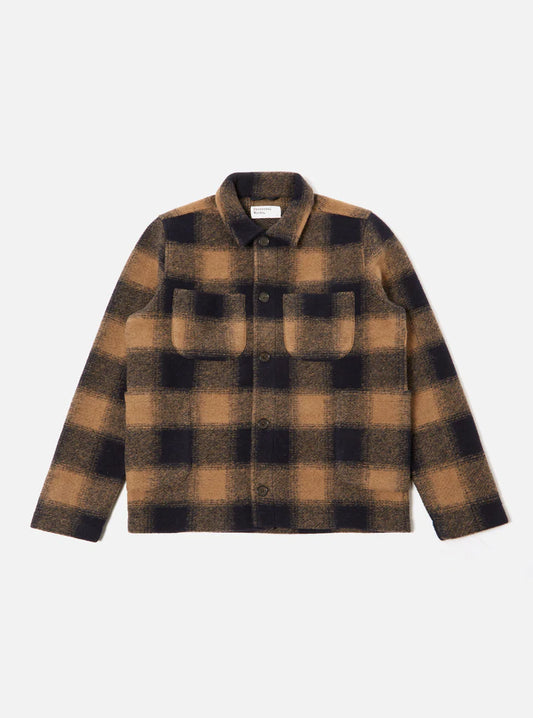 Universal Works - UNIVERSAL WORKS LUMBER JACKET IN NAVY MIX WOOL FLEECE - Rent With Thred