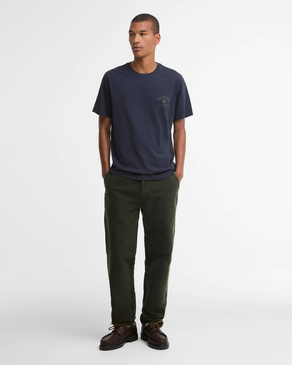 BARBOUR MOLESKIN TAILORED TROUSERS IN SAGE