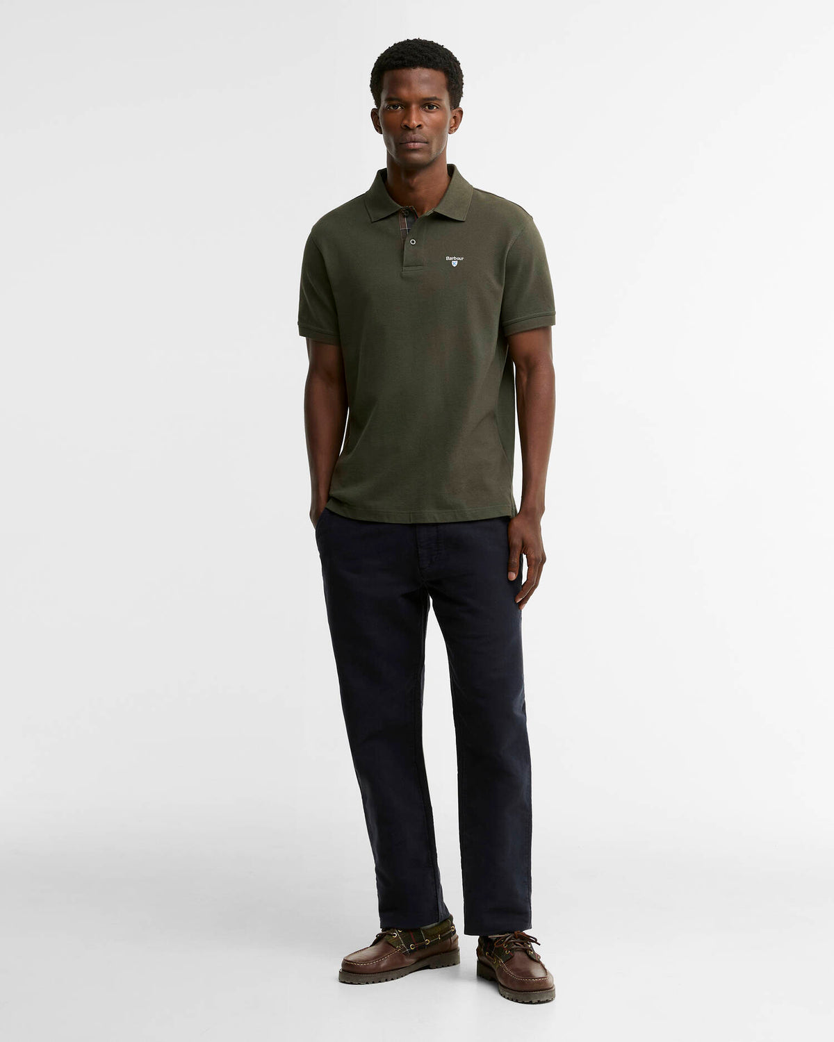 BARBOUR MOLESKIN TAILORED TROUSERS IN NAVY