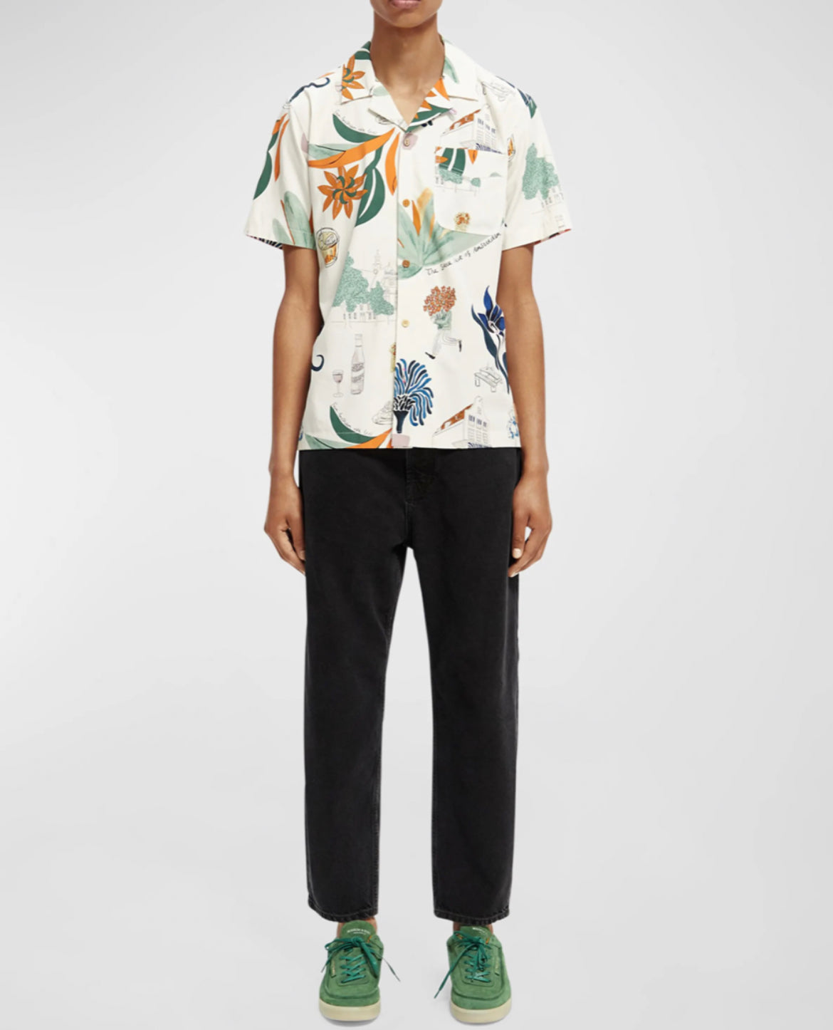 Scotch & Soda - SCOTCH & SODA MEN’S ALL OVER PRINT CAMP SHIRT - Rent With Thred