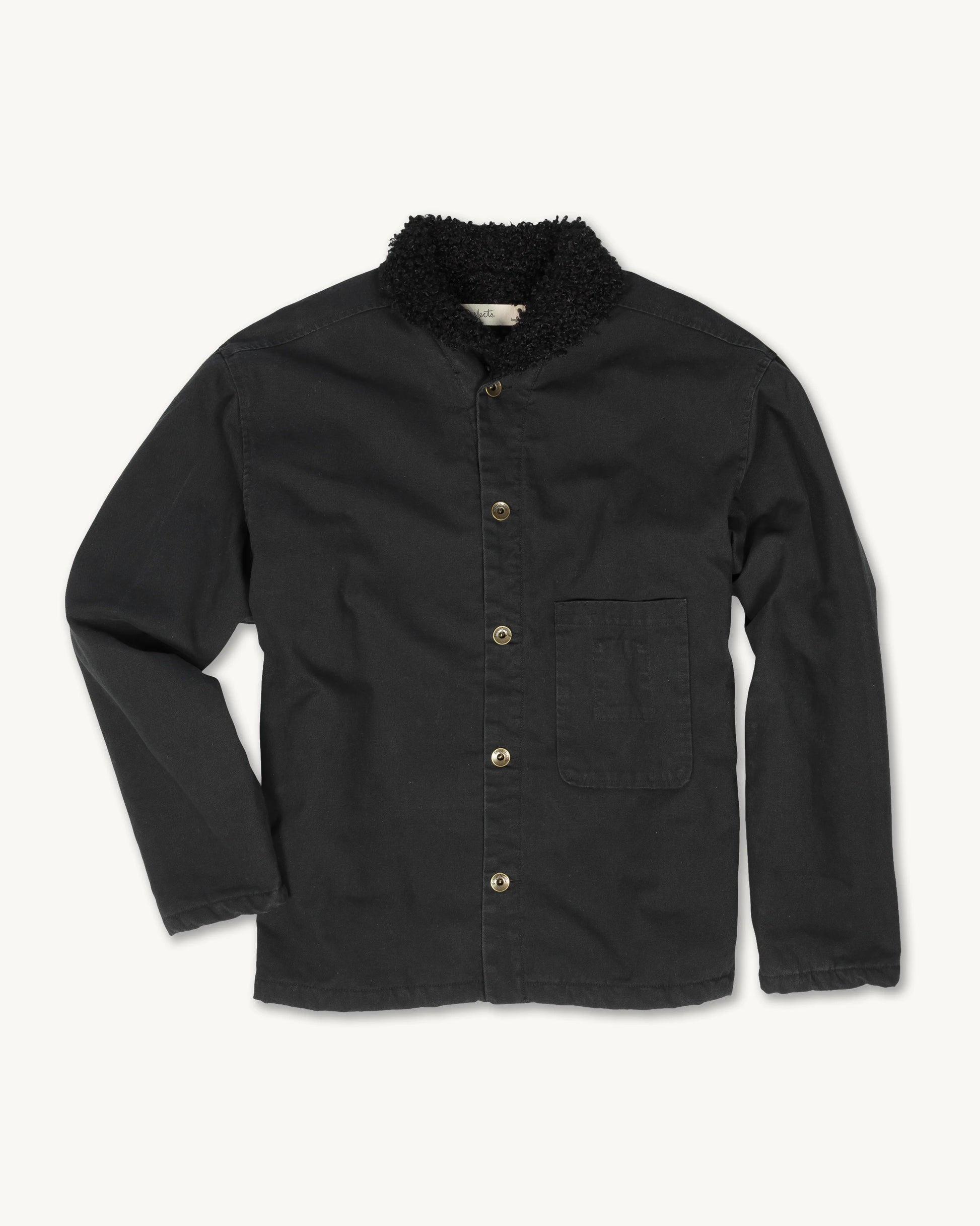 Imperfects - IMPERFECTS SHERPA SHEPHERDS JACKET IN OBSIDIAN CANVAS - Rent With Thred