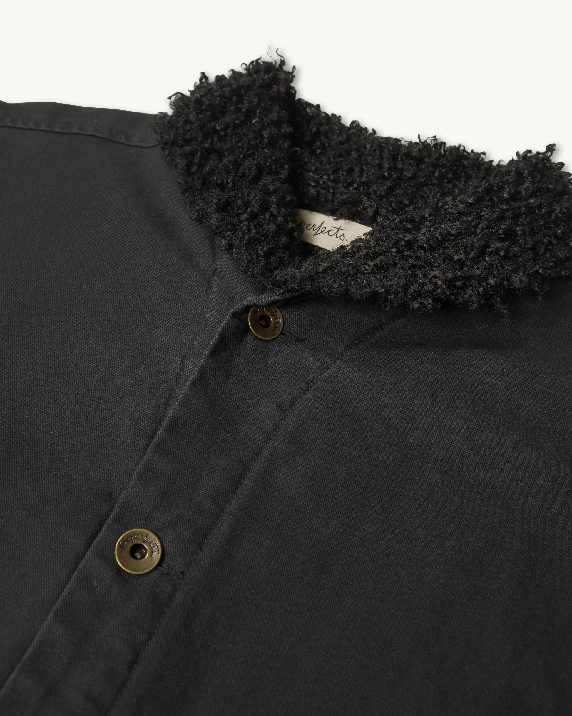 Imperfects - IMPERFECTS SHERPA SHEPHERDS JACKET IN OBSIDIAN CANVAS - Rent With Thred