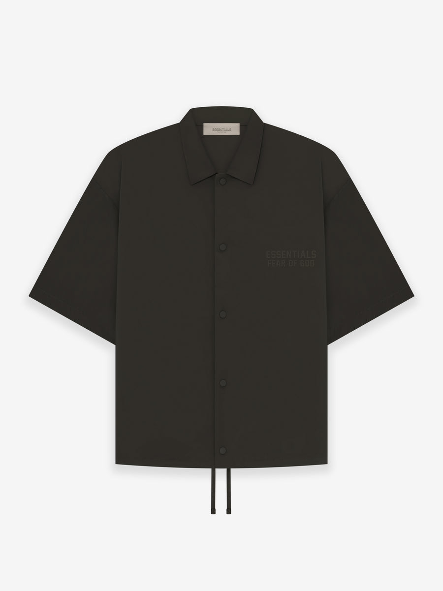 FEAR OF GOD - FEAR OF GOD SHORT SLEEVE NYLON SHIRT IN OFF BLACK - Rent With Thred