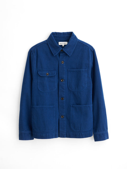 Alex Mill - ALEX MILL GARMENT DYED WORK JACKET IN RECYCLED DENIM IN FRENCH NAVY - Rent With Thred