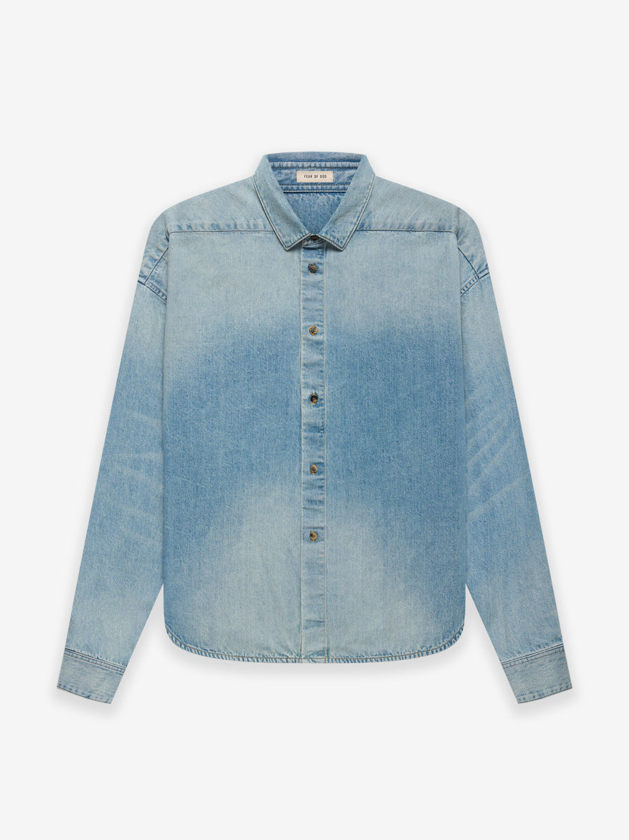FEAR OF GOD - FEAR OF GOD ETERNAL DENIM SHIRT IN 5 YEAR INDIGO - Rent With Thred