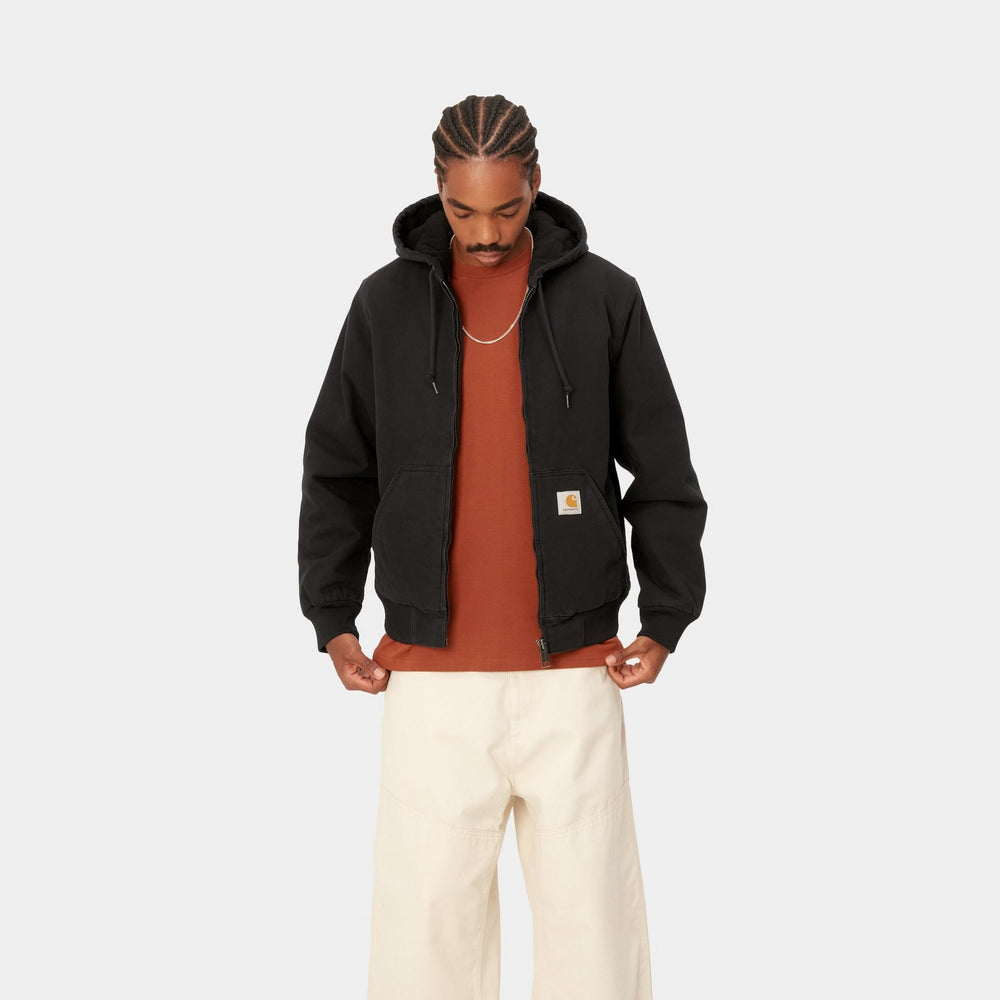 Carhartt WIP - CAHARTT WIP ACTIVE JACKET (WINTER) IN BLACK (HEAVY STONE WASH) - Rent With Thred